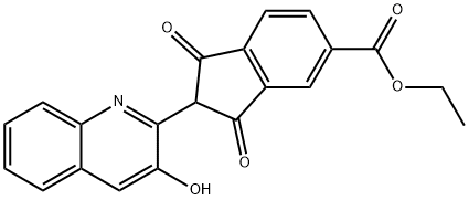 ethyl 2,3-dihydro-2-(3-hydroxy-2-quinolyl)-1,3-dioxo-1H-indene-5-carboxylate Struktur