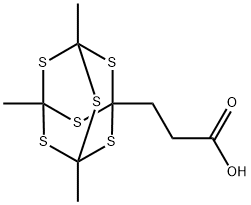 3,5,7-Trimethyl-2,4,6,8,9,10-hexathiaadamantane-1-propionic acid Struktur