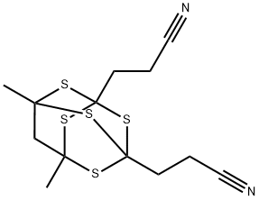 3,7-Dimethyl-2,4,6,8,9-pentathiaadamantane-1,5-dipropiononitrile Struktur