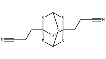 5,7-Dimethyl-2,4,6,8,9,10-hexathiaadamantane-1,3-dipropiononitrile Struktur