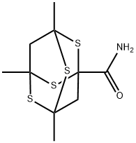 3,5,7-Trimethyl-2,4,6,8-tetrathiaadamantane-1-carboxamide Struktur