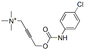 4-(4-chlorophenylcarbamoyloxy)-2-butynyl-trimethylammonium Struktur