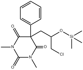 5-[3-Chloro-2-(trimethylsiloxy)propyl]-1,3-dimethyl-5-phenyl-2,4,6(1H,3H,5H)-pyrimidinetrione Struktur