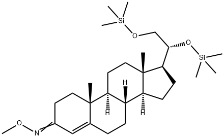 (20R)-20,21-Bis(trimethylsiloxy)pregn-4-en-3-one O-methyl oxime Struktur