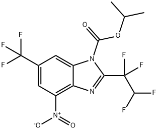 4-Nitro-2-(1,1,2,2-tetrafluoroethyl)-6-(trifluoromethyl)-1H-benzimidazole-1-carboxylic acid isopropyl ester Struktur