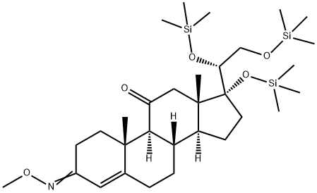 (20R)-17,20,21-Tris(trimethylsiloxy)-3-(methoxyimino)-pregn-4-en-11-one Struktur