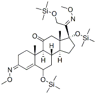 6,17,21-Tris[(trimethylsilyl)oxy]pregn-4-ene-3,11,20-trione 3,20-bis(O -methyloxime) Struktur