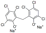 sodium hydrogen 2,2'-methylenebis[3,4,6-trichlorophenolate] Struktur