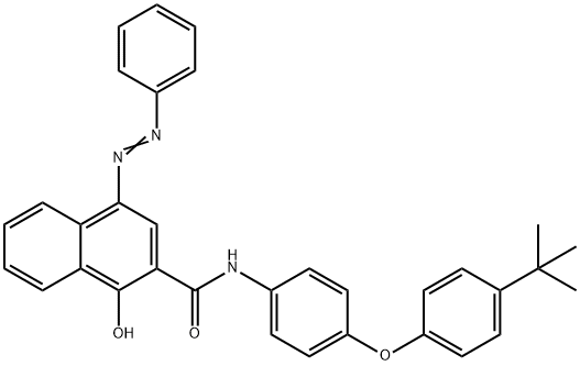 N-[4-[4-(tert-butyl)phenoxy]phenyl]-1-hydroxy-4-(phenylazo)naphthalene-2-carboxamide Struktur