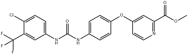 2-Pyridinecarboxylic acid, 4-[4-[[[[4-chloro-3-(trifluoroMethyl)phenyl]aMino]carbonyl]aMino]phenoxy]-, Methyl ester Struktur