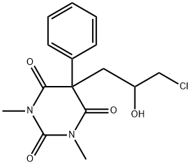 5-(3-Chloro-2-hydroxypropyl)-1,3-dimethyl-5-phenyl-2,4,6(1H,3H,5H)-pyrimidinetrione Struktur