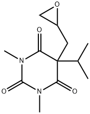 1,3-Dimethyl-5-isopropyl-5-(oxiranylmethyl)-2,4,6(1H,3H,5H)-pyrimidinetrione Struktur