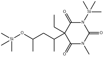 5-Ethyl-1-methyl-5-[1-methyl-3-(trimethylsiloxy)butyl]-3-(trimethylsilyl)-2,4,6(1H,3H,5H)-pyrimidinetrione Struktur