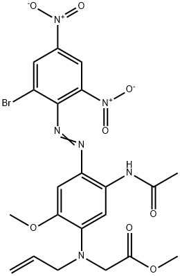 methyl N-[5-(acetylamino)-4-[(2-bromo-4,6-dinitrophenyl)azo]-2-methoxyphenyl]-N-allylglycinate Struktur