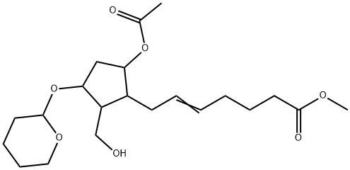 (Z)-7-[(1R,2S,3R,5S)-5-ACETOXY-2-HYDROXYMETHYL-3-(TETRAHYDRO-PYRAN-2-YLOXY)-CYCLOPENTYL]-HEPT-5-ENOIC ACID METHYL ESTER Struktur