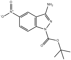 tert-Butyl 3-amino-5-nitro-1H-indazole-1-carboxylate Struktur