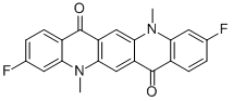 3,10-Difluoro-5,12-dimethyl-5,12-dihydroquino2,3-bacridine-7,14-dione Struktur