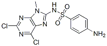 4-Amino-N-(2,6-dichloro-9-methyl-9H-purin-8-yl)benzenesulfonamide Struktur