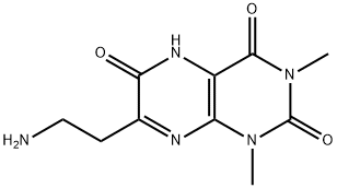 2,4,6(3H)-Pteridinetrione,  7-(2-aminoethyl)-1,5-dihydro-1,3-dimethyl- Struktur