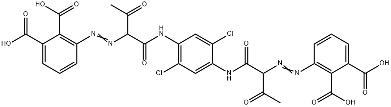 3,3'-[(2,5-dichloro-1,4-phenylene)bis[imino(1-acetyl-2-oxoethane-1,2-diyl)azo]]bisphthalic acid Struktur