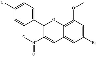 6-Bromo-2-(4-chlorophenyl)-8-methoxy-3-nitro-2H-1-benzopyran Struktur