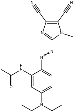 N-[2-[(4,5-Dicyano-1-methyl-1H-imidazol-2-yl)azo]-5-(diethylamino)phenyl]acetamide Struktur