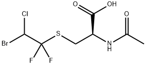 N-acetyl-S-(2-bromo-2-chloro-1,1-difluoroethyl)-L- cysteine Struktur