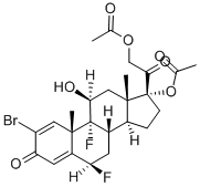 2-bromo-6beta,9-difluoro-11beta,17,21-trihydroxypregna-1,4-diene-3,20-dione 17,21-di(acetate) Struktur