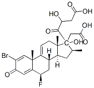 2-bromo-6beta-fluoro-17,21-dihydroxy-16beta-methylpregna-1,4,9(11)-triene-3,20-dione 17,21-di(acetate) Struktur