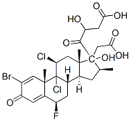 2-bromo-9,11beta-dichloro-6beta-fluoro-17,21-dihydroxy-16beta-methylpregna-1,4-diene-3,20-dione 17,21-di(acetate) Struktur