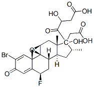 2-bromo-9beta,11beta-epoxy-6beta-fluoro-17,21-dihydroxy-16alpha-methylpregna-1,4-diene-3,20-dione 17,21-di(acetate) Struktur