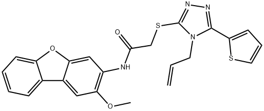 Acetamide, N-(2-methoxy-3-dibenzofuranyl)-2-[[4-(2-propenyl)-5-(2-thienyl)-4H-1,2,4-triazol-3-yl]thio]- (9CI) Struktur