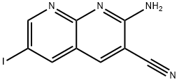 2-AMINO-6-IODO-[1,8]NAPHTHYRIDINE-3-CARBONITRILE Struktur