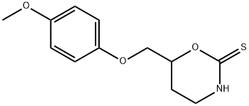 3,4,5,6-Tetrahydro-6-(4-methoxyphenoxymethyl)-2H-1,3-oxazine-2-thione Struktur