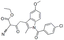 4-[1-(p-Chlorobenzoyl)-5-methoxy-2-methyl-1H-indol-3-yl]-2-cyano-3-oxobutyric acid ethyl ester Struktur