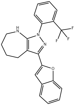 Pyrazolo[3,4-b]azepine, 3-(2-benzofuranyl)-1,4,5,6,7,8-hexahydro-1-[2-(trifluoromethyl)phenyl]- (9CI) Struktur