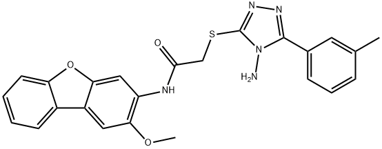 Acetamide, 2-[[4-amino-5-(3-methylphenyl)-4H-1,2,4-triazol-3-yl]thio]-N-(2-methoxy-3-dibenzofuranyl)- (9CI) Struktur