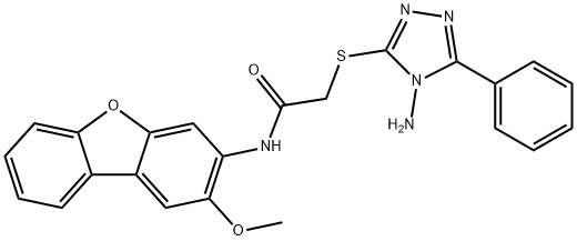 Acetamide, 2-[(4-amino-5-phenyl-4H-1,2,4-triazol-3-yl)thio]-N-(2-methoxy-3-dibenzofuranyl)- (9CI) Struktur