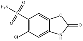 5-chloro-2,3-dihydro-2-oxobenzoxazole-6-sulphonamide Struktur