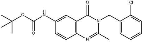 Carbamic acid, [3-[(2-chlorophenyl)methyl]-3,4-dihydro-2-methyl-4-oxo-6-quinazolinyl]-, 1,1-dimethylethyl ester (9CI) Struktur