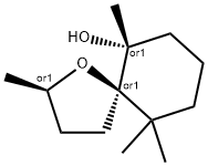 [2alpha,5beta(R*)]-2,6,10,10-tetramethyl-1-oxaspiro[4.5]decan-6-ol Struktur