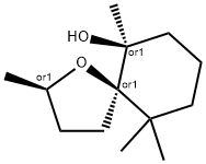 [2alpha,5beta(S*)]-2,6,10,10-tetramethyl-1-oxaspiro[4.5]decan-6-ol Struktur