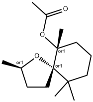 [2alpha,5alpha(R*)]-2,6,10,10-tetramethyl1-oxaspiro[4.5]decan-6-yl acetate Struktur