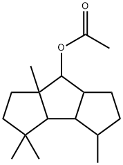 Decahydro-3,3,4,7a-tetramethyl-1H-cyclopenta[a]pentalen-7-ol acetate Struktur