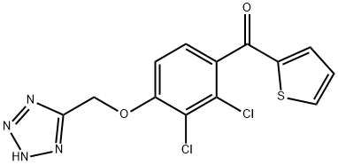 [2,3-dichloro-4-(1H-tetrazol-5-ylmethoxy)phenyl] 2-thienyl ketone Struktur