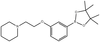 1-(2-[3-(4,4,5,5-TETRAMETHYL-[1,3,2]DIOXABOROLAN-2-YL)-PHENOXY]-ETHYL)-PIPERIDINE Struktur