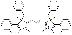 1-Benzyl-2-[3-(1-benzyl-1,3-diMethyl-1H-benzo[e]indol-2(3H)-ylidene)-1-propen-1-yl]-1,3-diMethyl-1H-benzo[e]indol-3-iuM Struktur