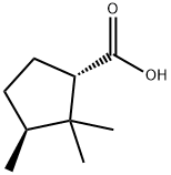 Cyclopentanecarboxylic acid, 2,2,3-trimethyl-, (1S,3S)- (9CI) Struktur