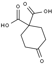 4-oxocyclohexane-1,1-dicarboxylic acid Struktur