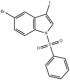 5-Bromo-3-iodo-1-(phenylsulfonyl)indole Struktur